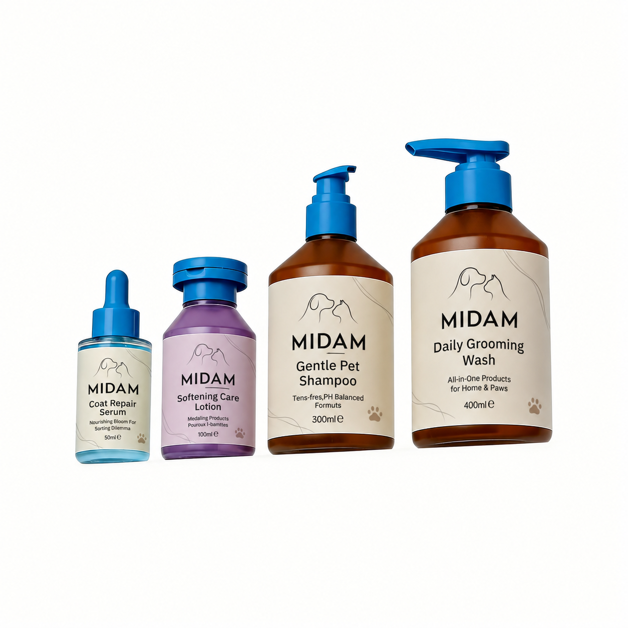 MB-0317 PETG 반려동물 세정용기 세트 50ml/100ml/300ml/400ml