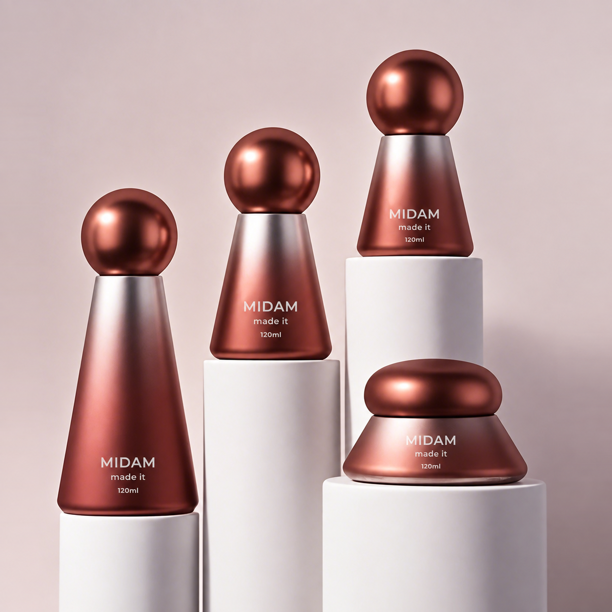 MB-0388 유리 테이퍼드 용기 세트 30ml/50ml/100ml/120ml/50g