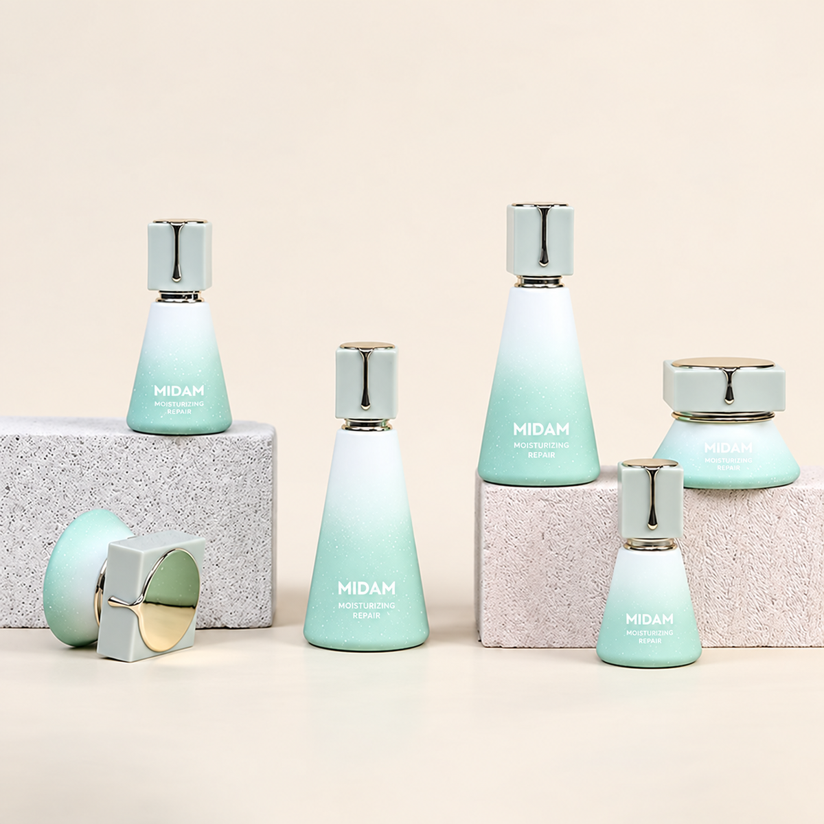 MB-0546 유리 콘형 그라데이션 스킨케어 세트 용기 30ml / 50ml / 100ml / 120ml / 30g / 50g