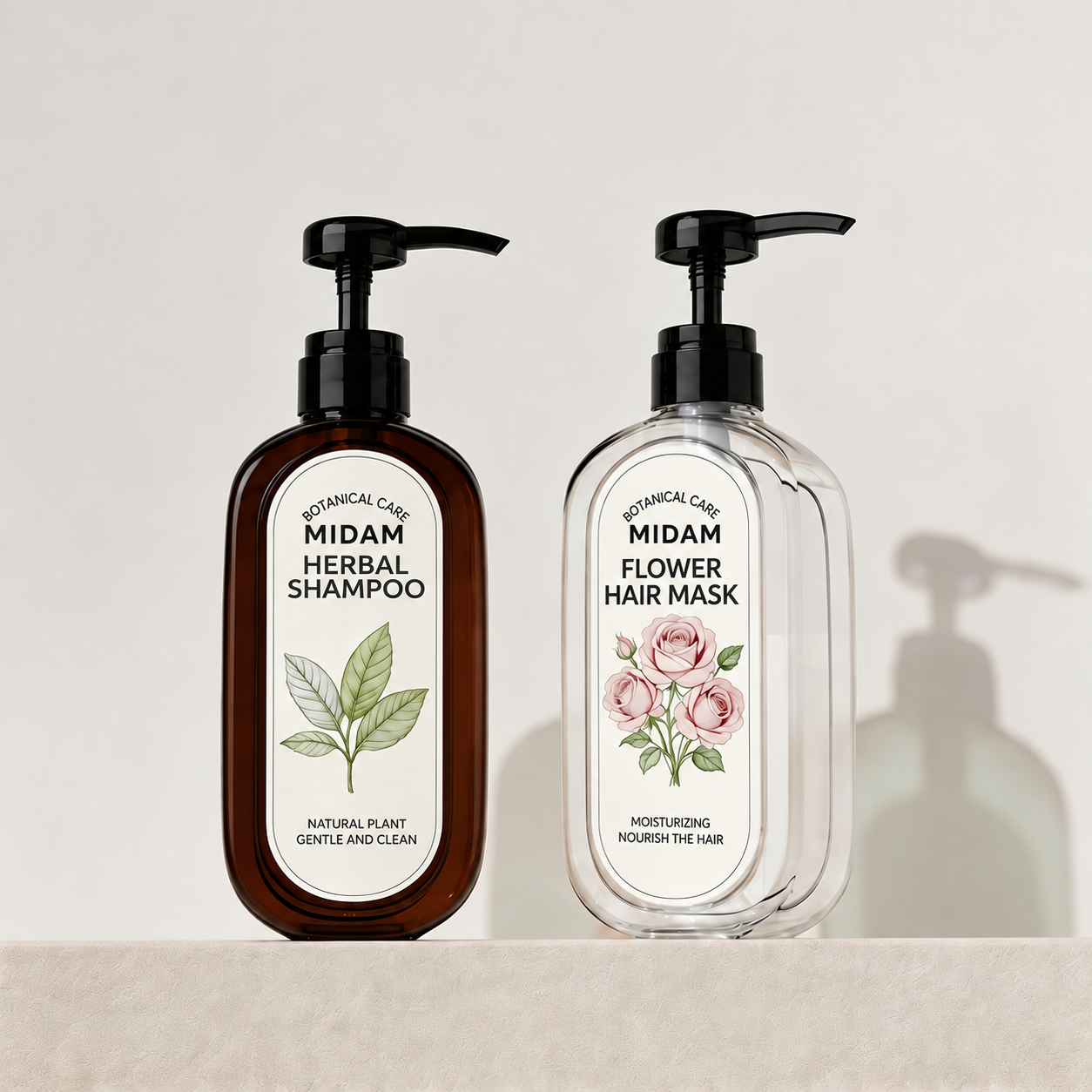 MB-0322 PP 라운드 엣지 샴푸·바디워시 펌프 용기 500ml