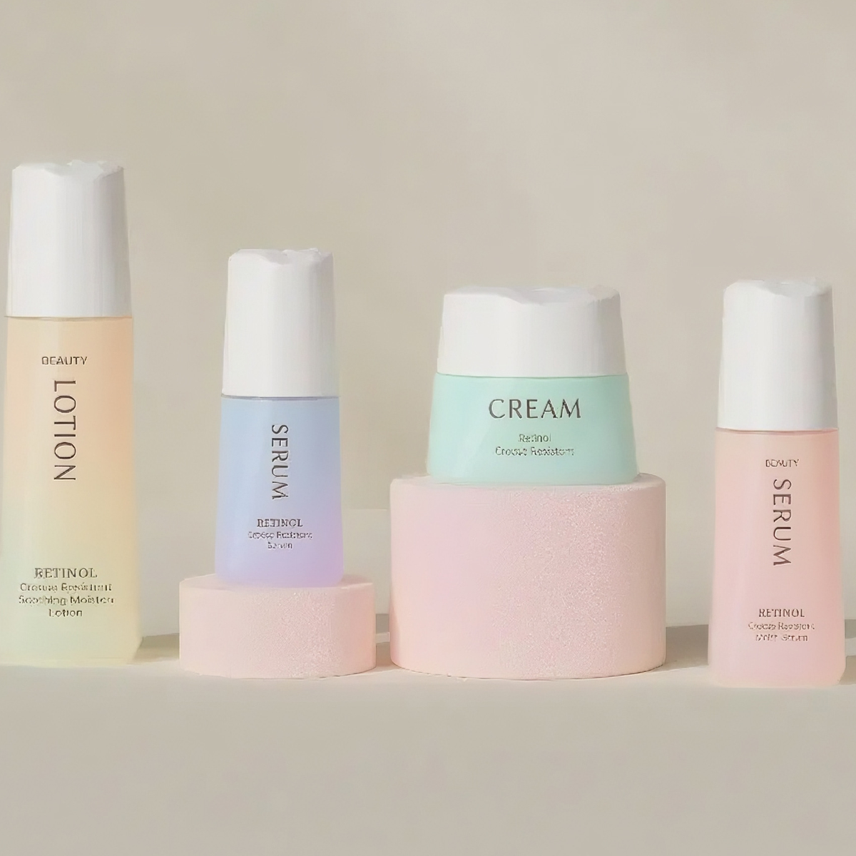 MB-0604 유리 테이퍼드 스킨케어 세트 용기 50g/30ml/50ml/100ml