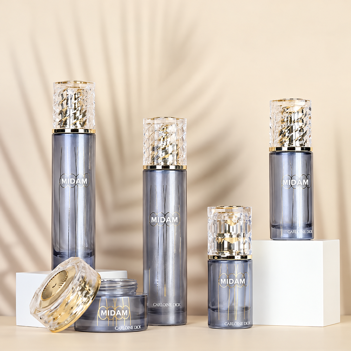 MB-0514 유리 골드 펌프 스킨케어 세트 용기 30ml / 50ml / 120ml / 50g