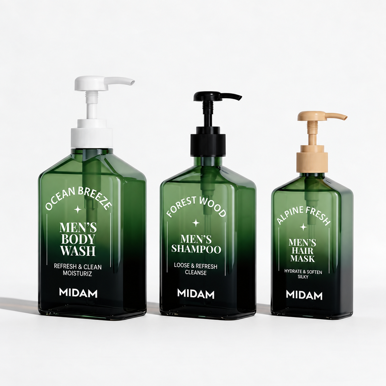 MB-0319 PP 남성용 샴푸·바디워시 펌프 용기 250ml/300ml/500ml