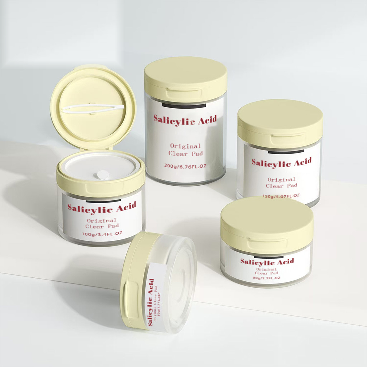 MB-0498 플라스틱 플립 캡·스푼 크림 용기 50g / 80g / 100g / 150g