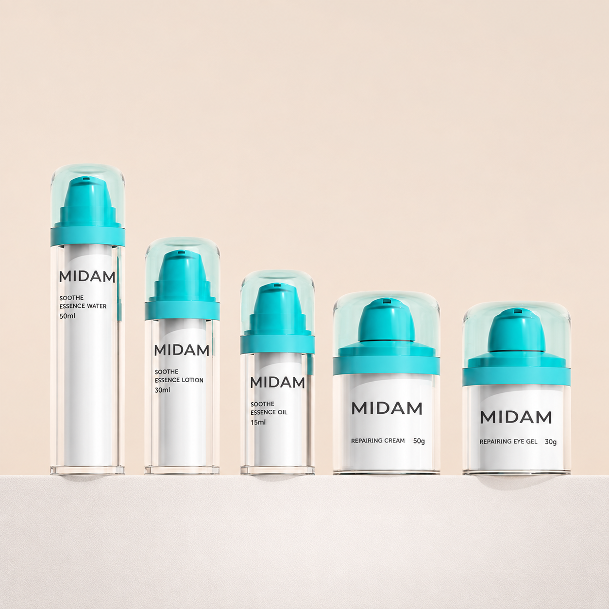 MB-0391 PS 이중 진공 스킨케어 용기 세트 15ml/30ml/50ml/30g/50g