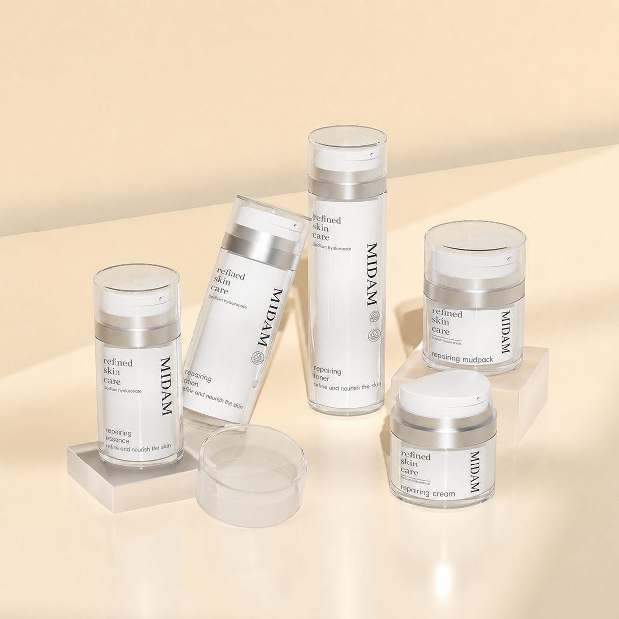 MB-0250 PS 에어리스 로션·크림 용기 세트 50ml / 100ml / 30g / 50g