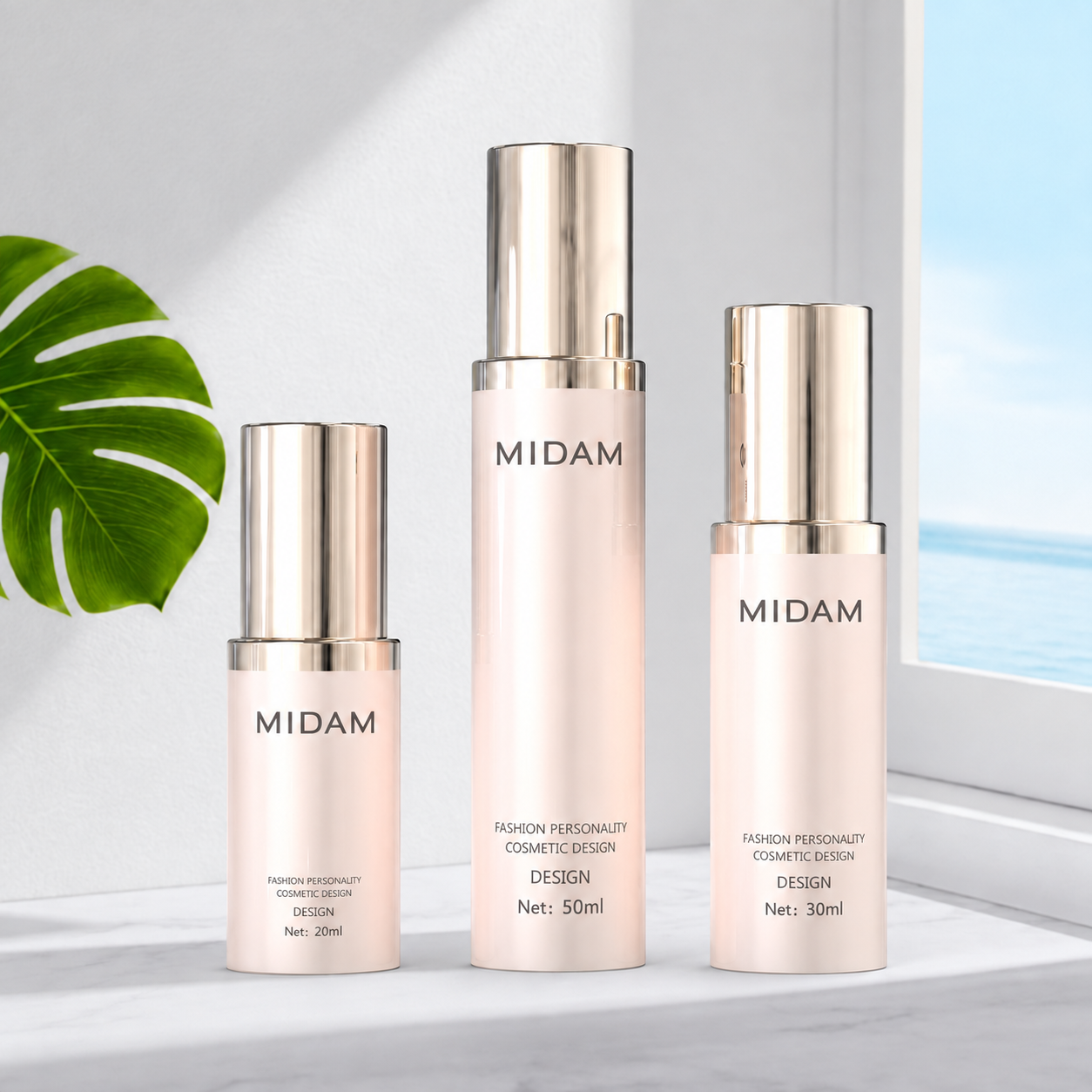 MB-0069 MS,아크릴/PMMA 도금 앰플 진공병 20ml/30ml/50ml