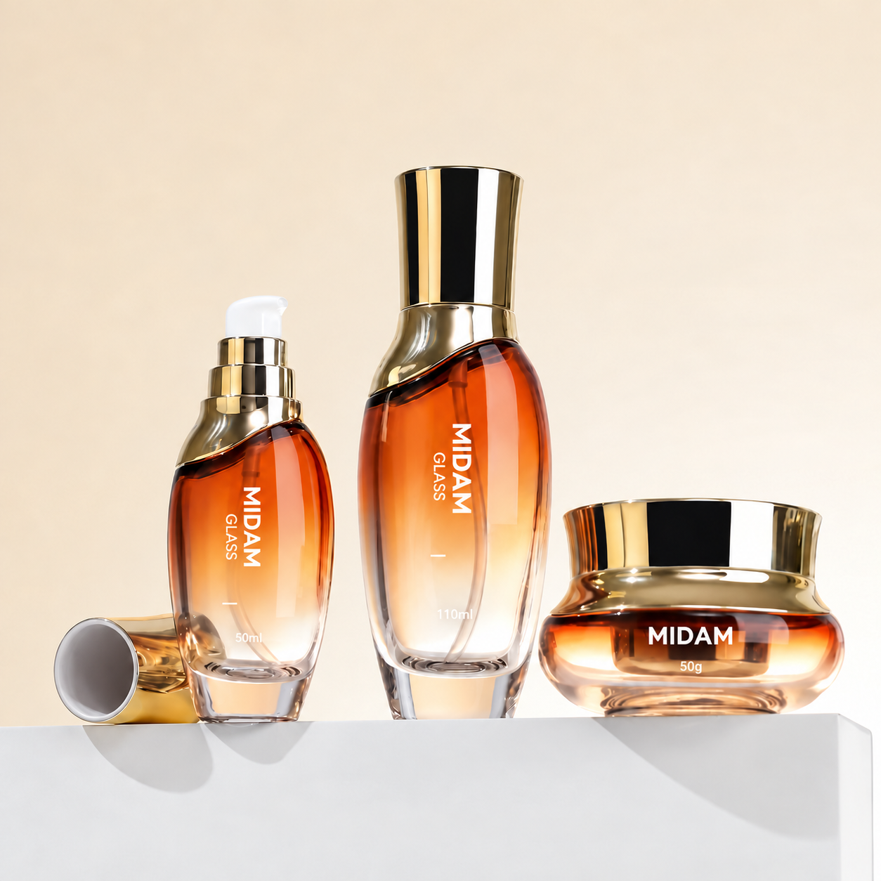 MB-0538 유리 그라데이션 스킨케어 세트 용기 50g/50ml/110ml/130ml