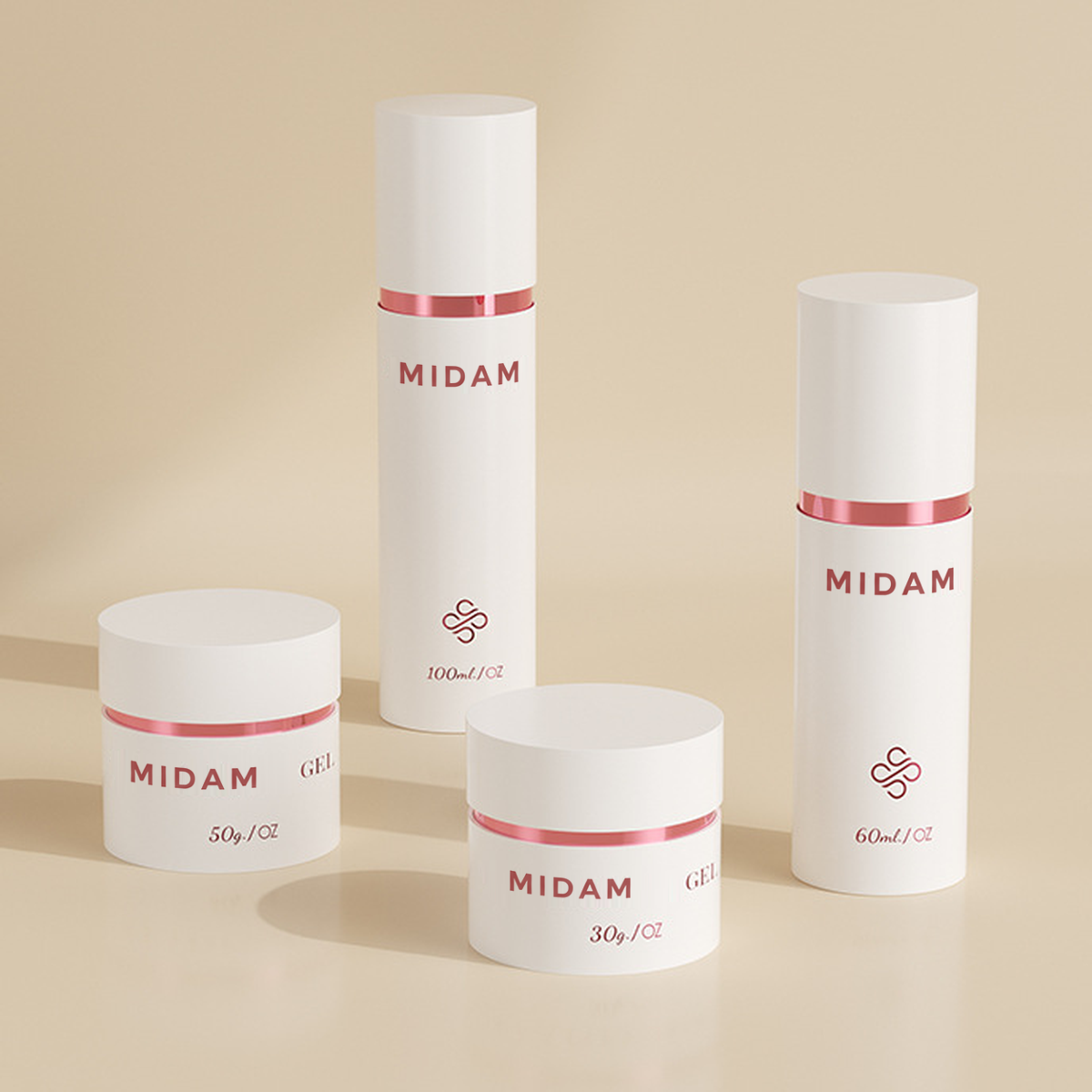MB-0609 플라스틱 더블월 스킨케어 용기 세트 30g/50g/60ml/100ml