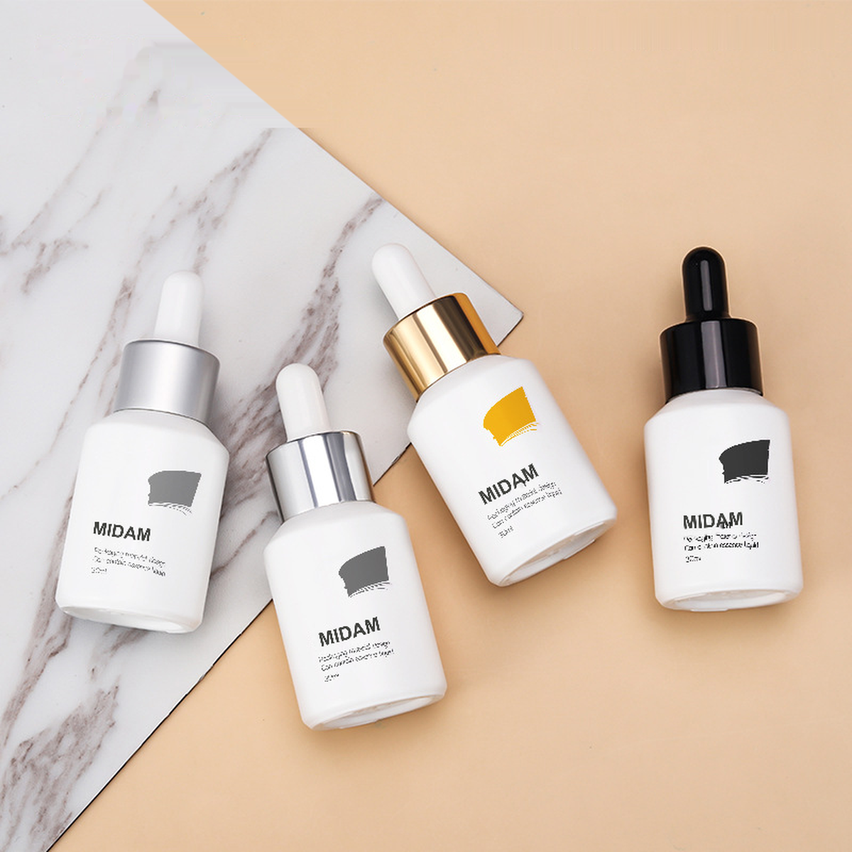 MB-0694 매트 화이트 유리 스포이드 용기 30ml
