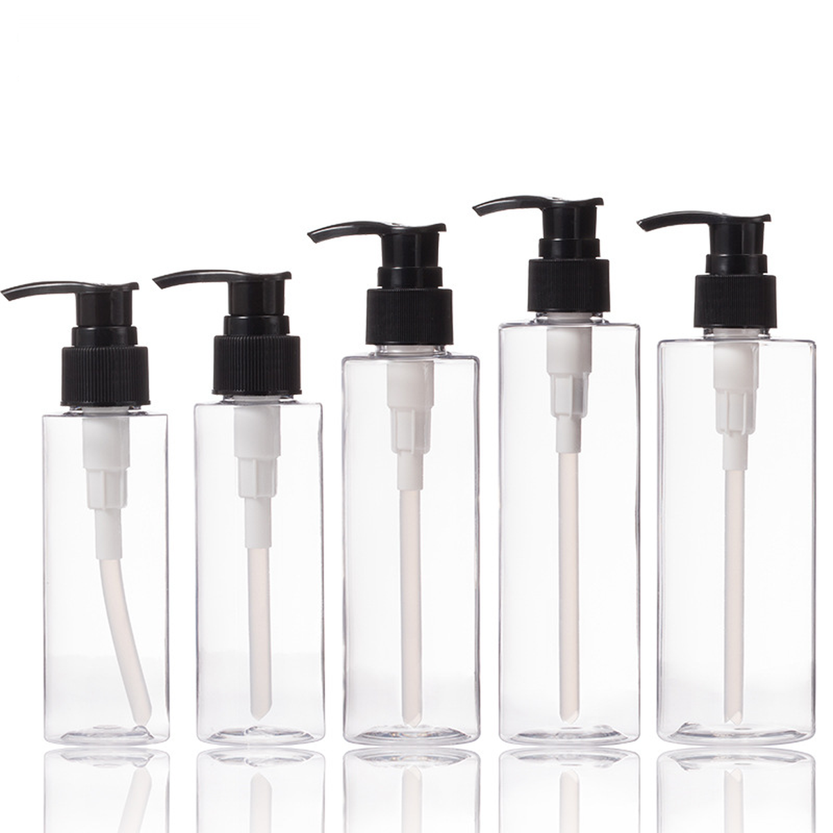 MB-0699 투명 PET 스트라이프 펌프 용기 100ml / 120ml / 150ml / 200ml / 250ml