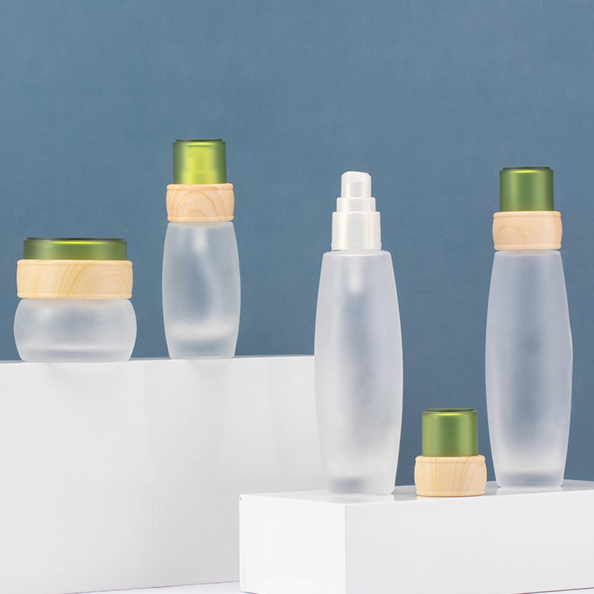 MB-0701 프로스트 유리 스킨케어 용기 세트 50g/40ml/100ml