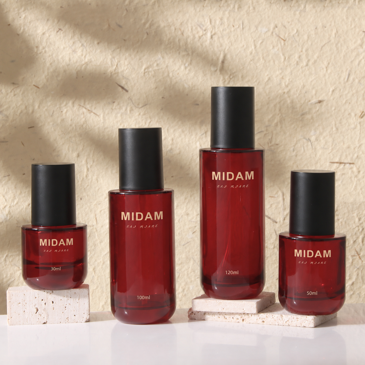 MB-0735 레드 스킨케어 용기 세트 30ml / 50ml / 100ml / 120ml / 30g / 50g