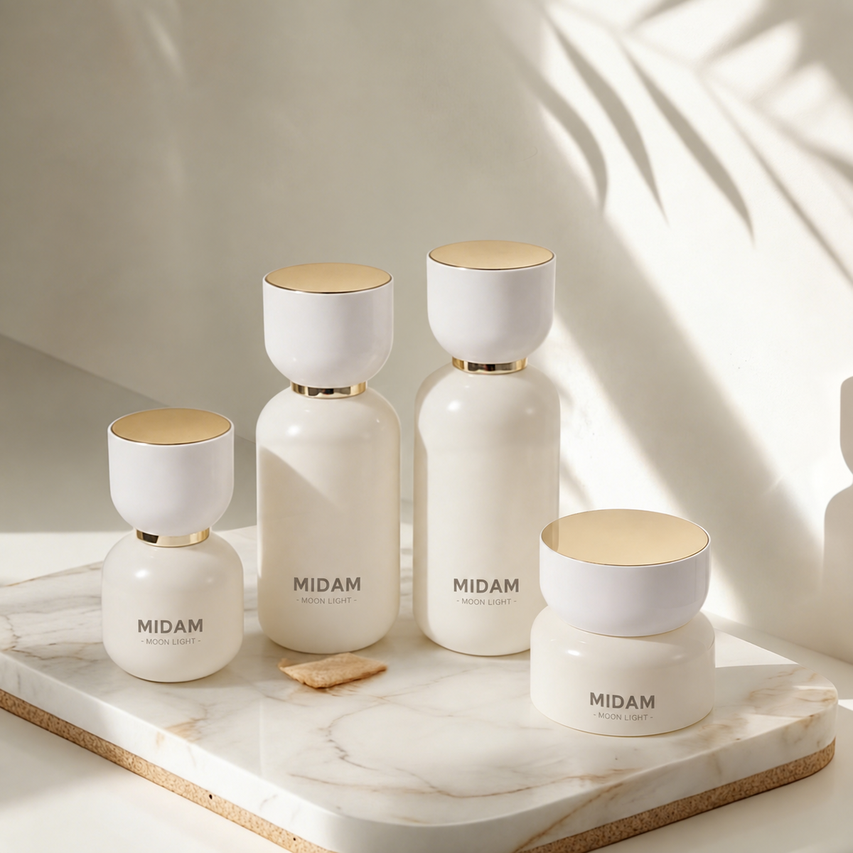MB-0739 화이트 캡 아이보리 유리 용기 세트 30ml / 50ml / 100ml / 120ml / 30g / 50g