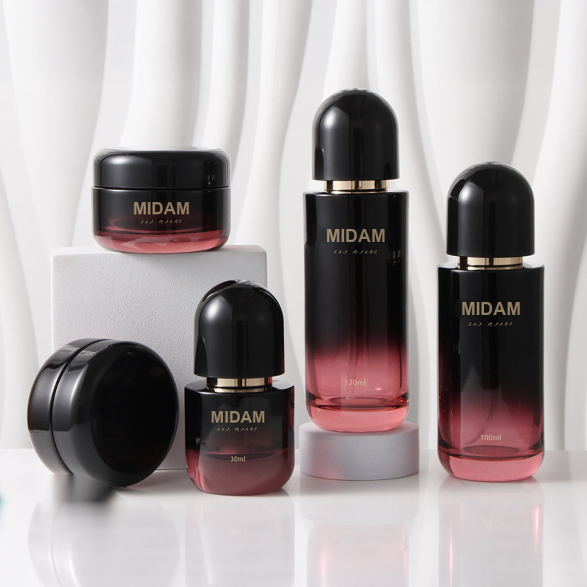 MB-0771 블랙 핑크 그라데이션 용기 세트 30ml / 50ml / 100ml / 120ml / 30g / 50g