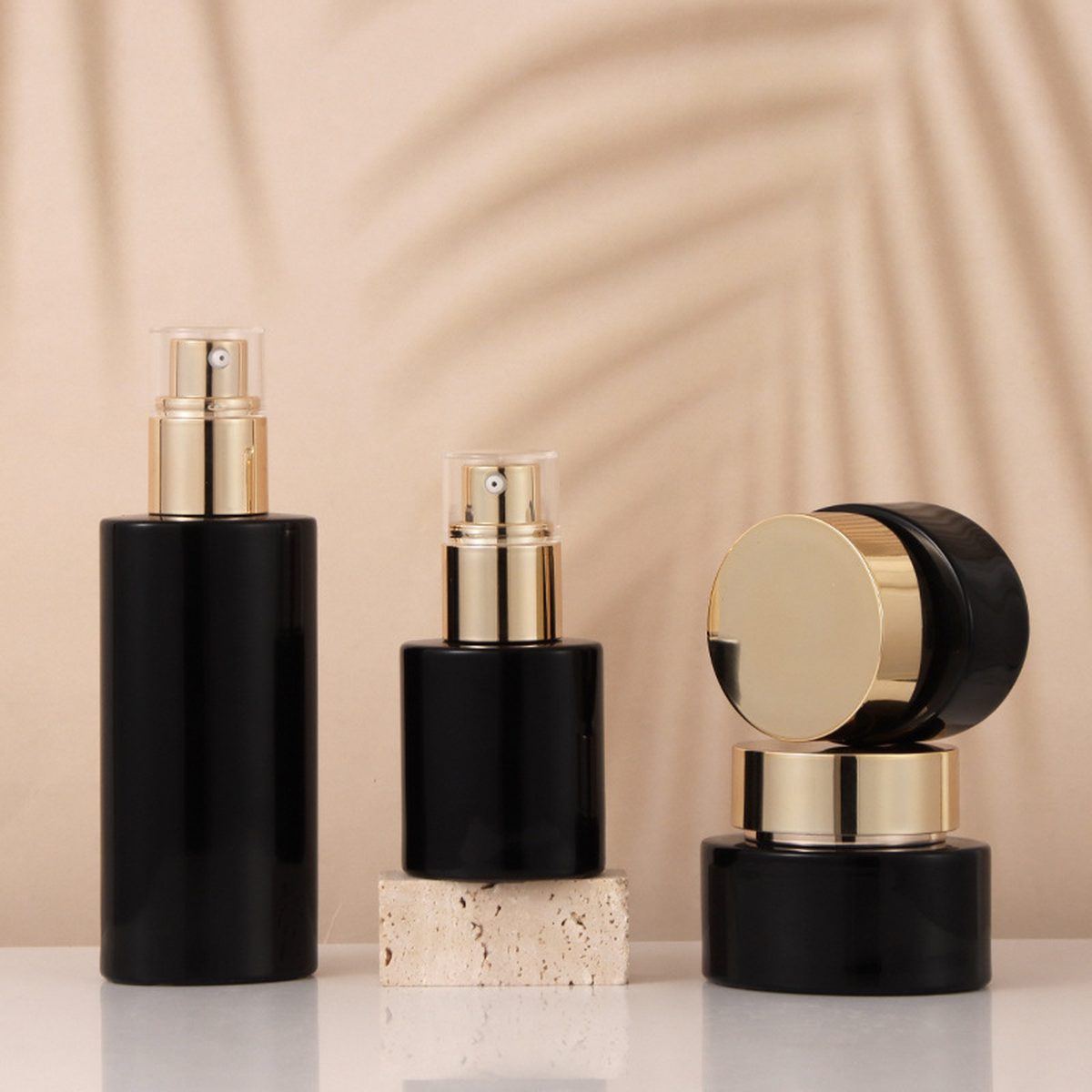 MB-0774 골드 펌프 블랙 용기 세트 30ml / 40ml / 100ml / 120ml / 30g / 50g