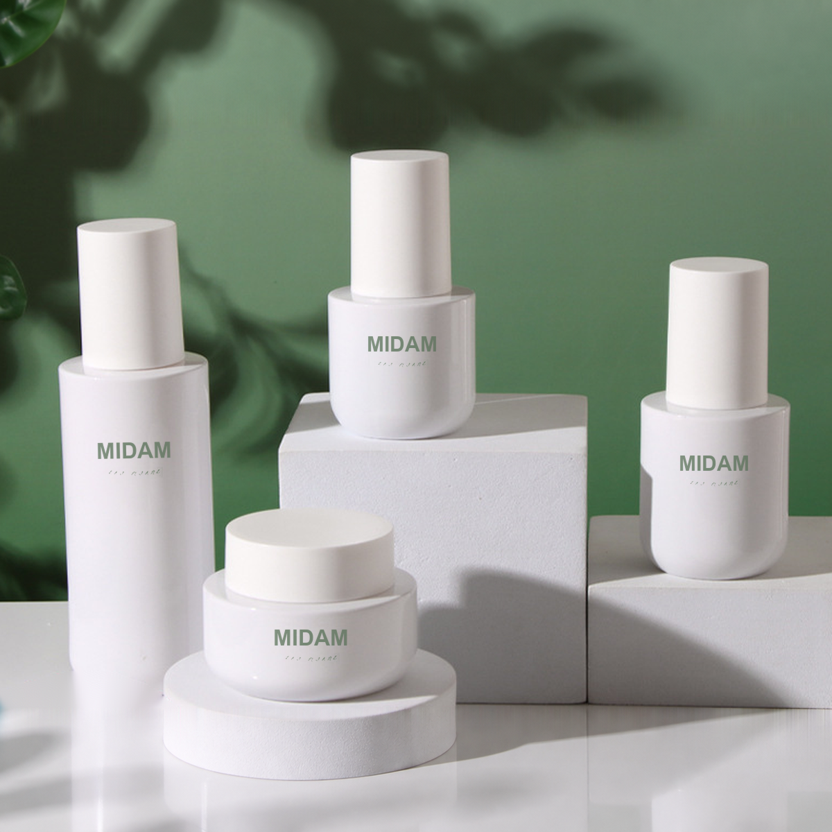 MB-0776 화이트 유리 용기 세트 30ml / 50ml / 100ml / 120ml / 30g / 50g
