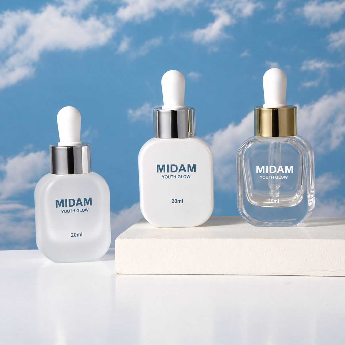 MB-0792 라운드 사각 유리 스포이드 용기 20ml