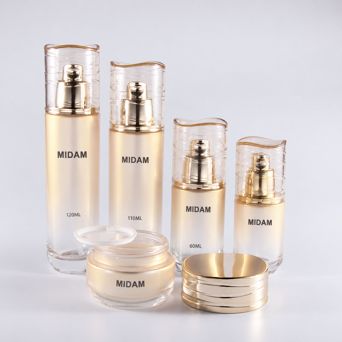 MB-0800 골드 펌프 유리 용기 세트 40ml / 60ml / 110ml / 120ml / 30g / 55g