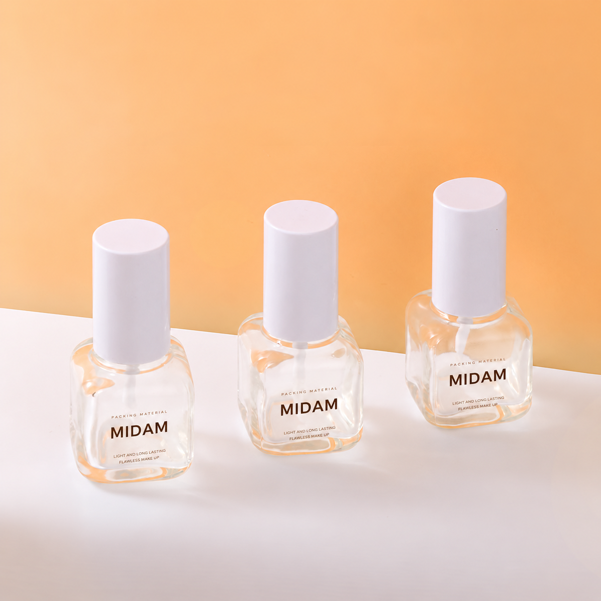 MB-0841 화이트 캡 라운드 사각 유리 파운데이션 용기 30ml
