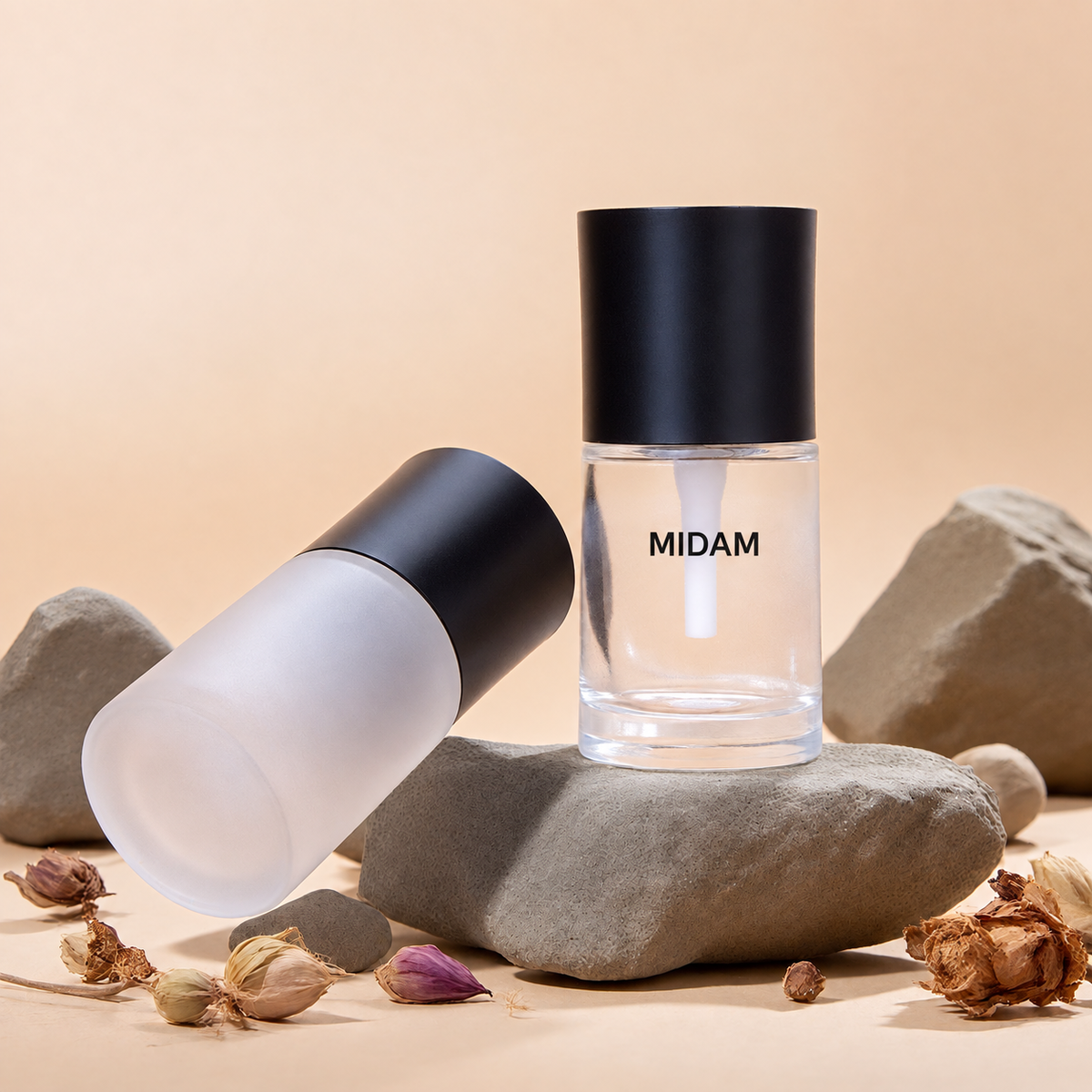 MB-0852 블랙 라운드 캡 유리 파운데이션 용기 30ml