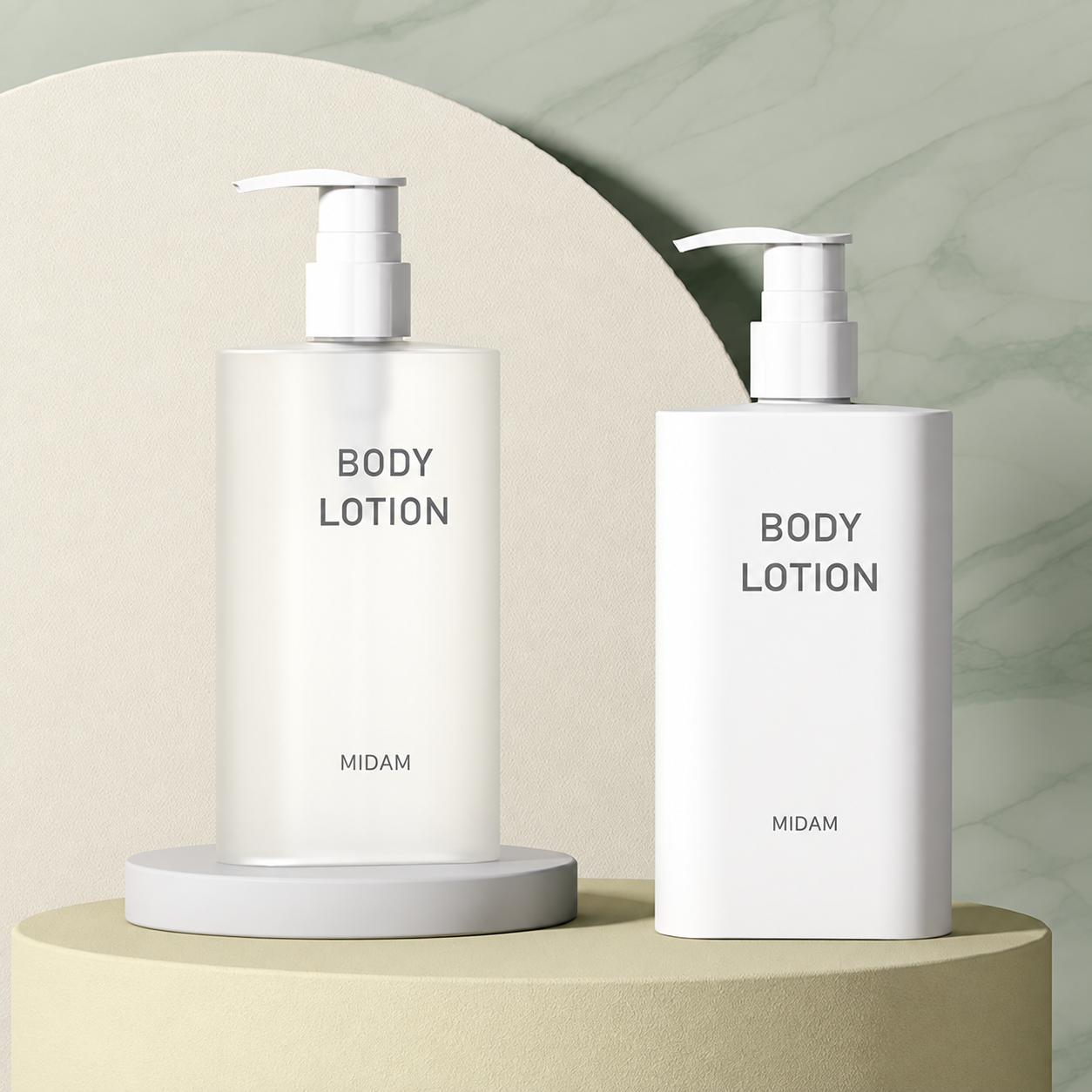 MB-0942 PET 라운드 숄더 플랫 펌프 용기 350ml