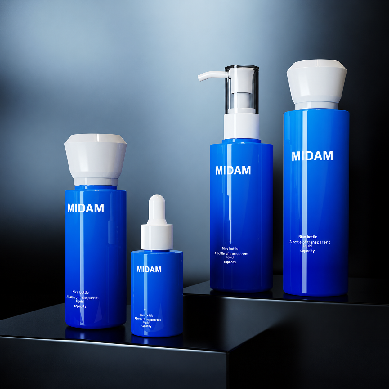 MB-0984 PETG 원형 스킨케어 용기 세트 30/100/150/180ml