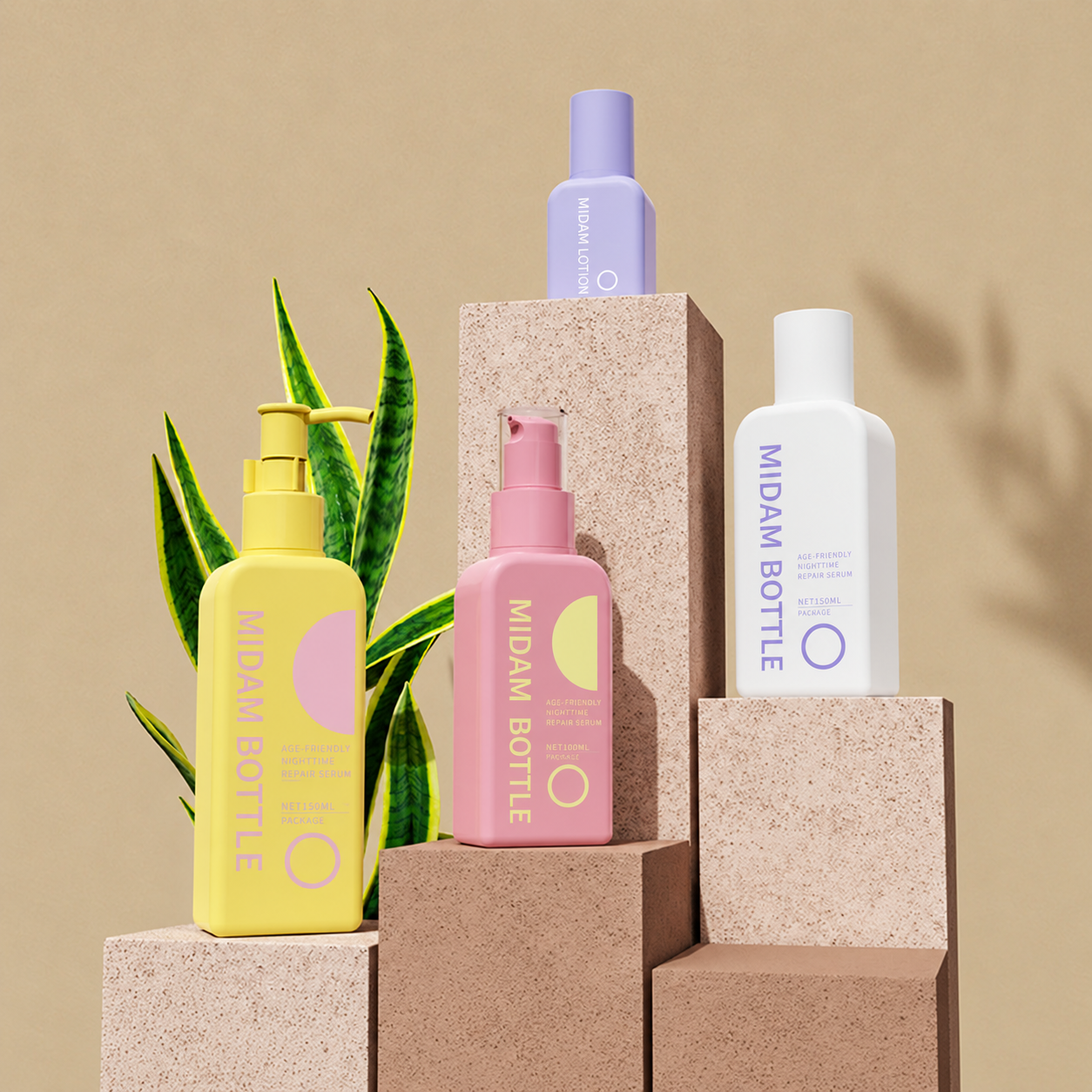 MB-0988 PETG 플랫 스킨케어 용기 세트 30/100/150/180ml