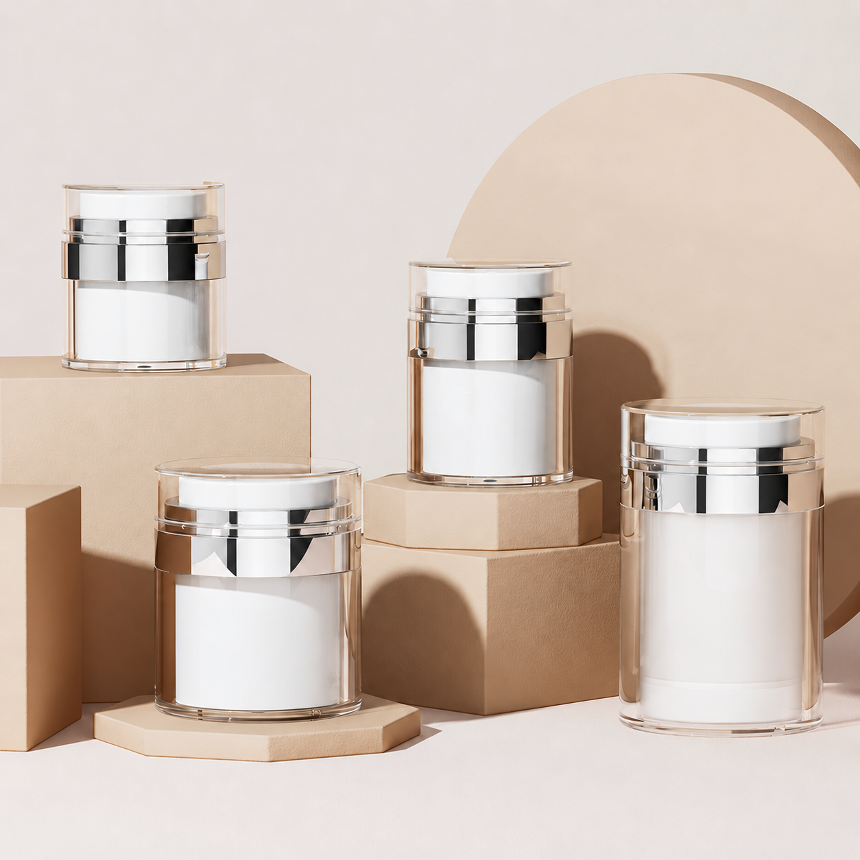 MB-1032 MS PP Airless Cream Jar 15/30/50/100g