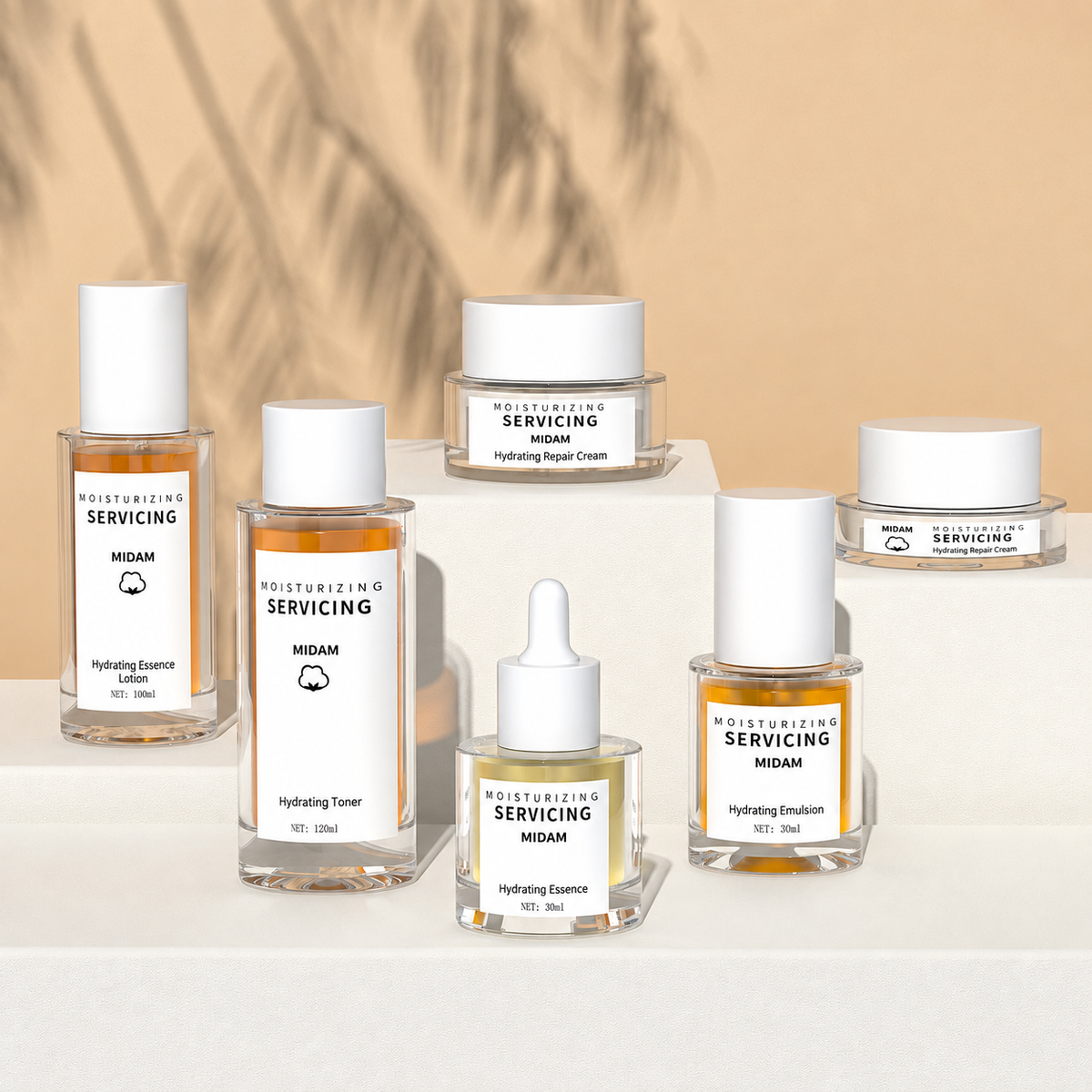 MB-0484 유리 스킨케어 용기 세트 30g/50g/30ml/50ml/100ml/120ml