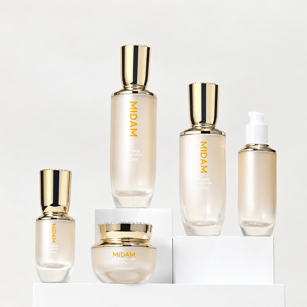 MB-0525 유리 삼각 샴페인 스킨케어 세트 용기 50g/30ml/50ml/100ml/120ml