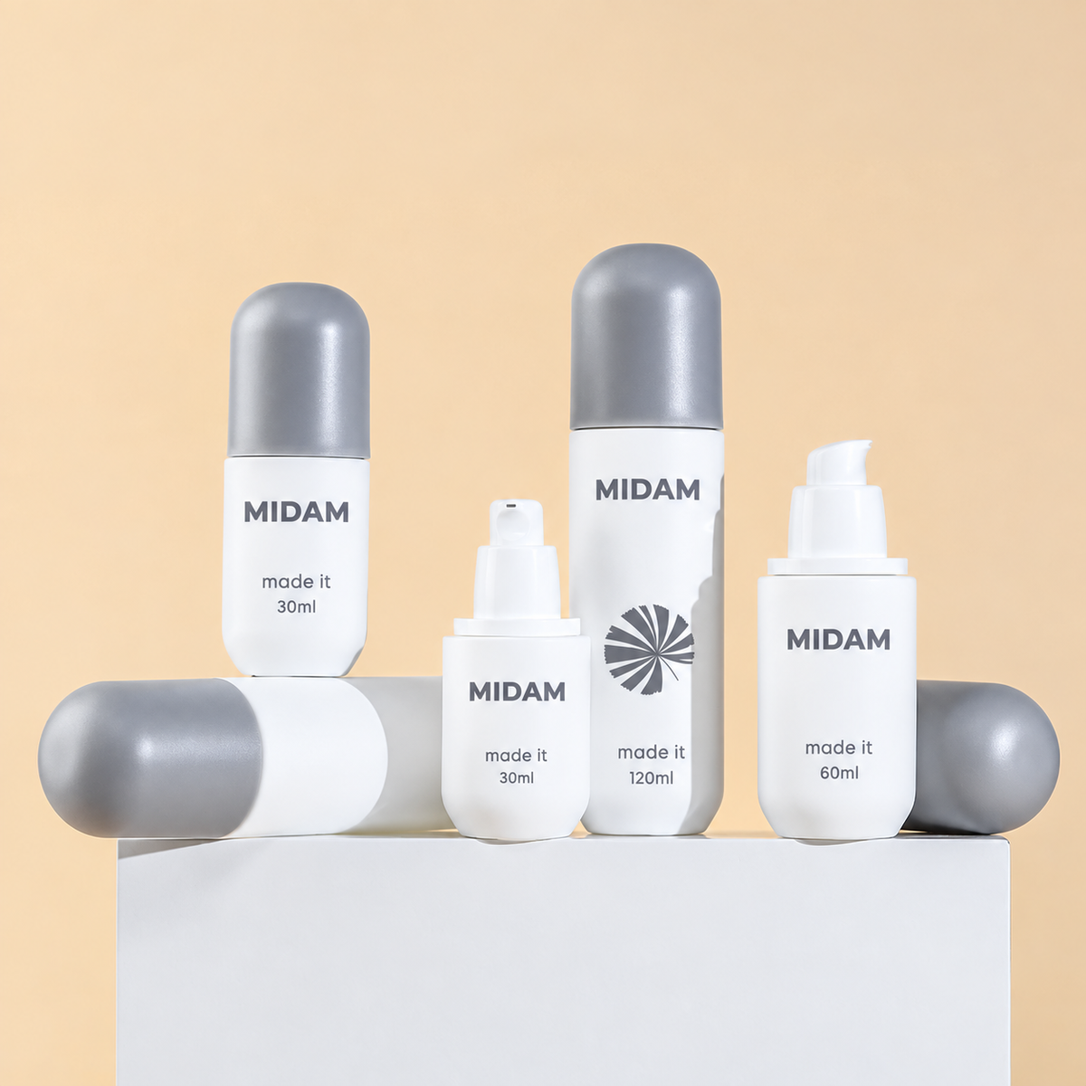 MB-0533 유리 라운드 스킨케어 세트 용기 30ml / 40ml / 60ml / 100ml / 120ml / 50g