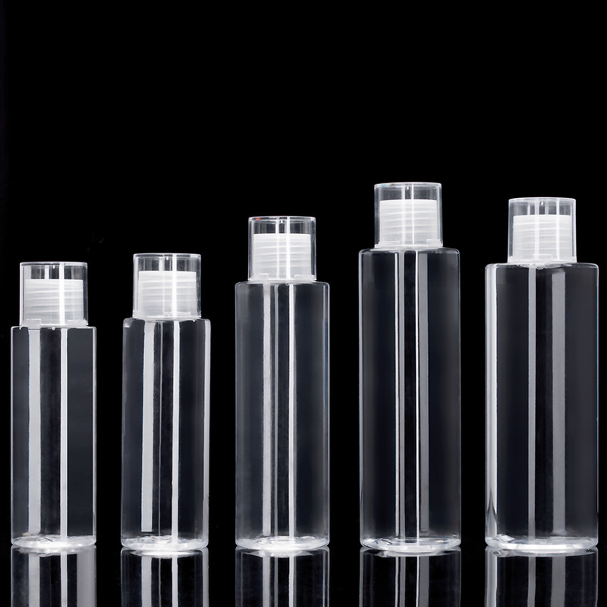 MB-0447 PETG 플랫숄더 토너·에센스 용기 / AS 이중 캡 100ml/120ml/150ml/200ml/250ml