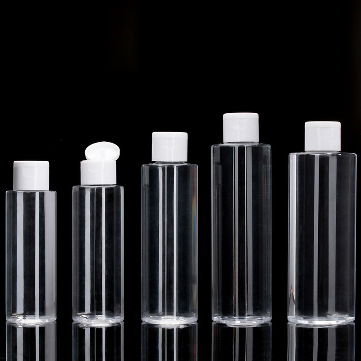 MB-0462 PETG 투명 플립 캡 토너 용기 100ml/120ml/150ml/200ml/250ml