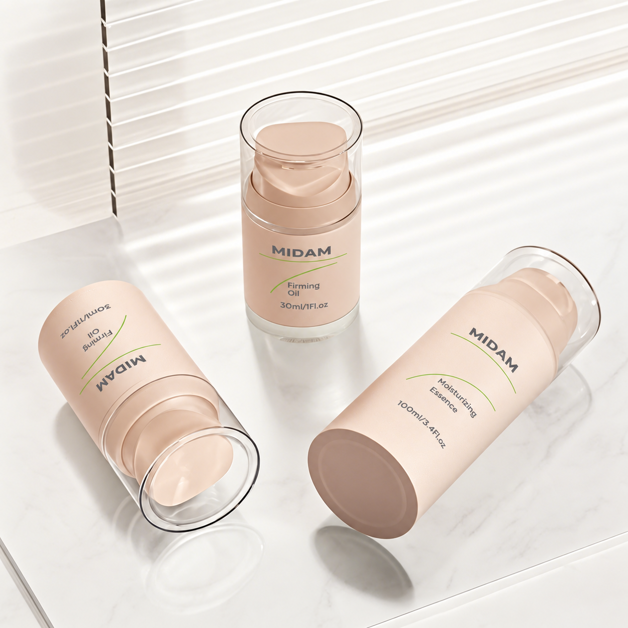 MB-0372 PP 진공 에센스 펌프 용기 30ml/50ml/100ml