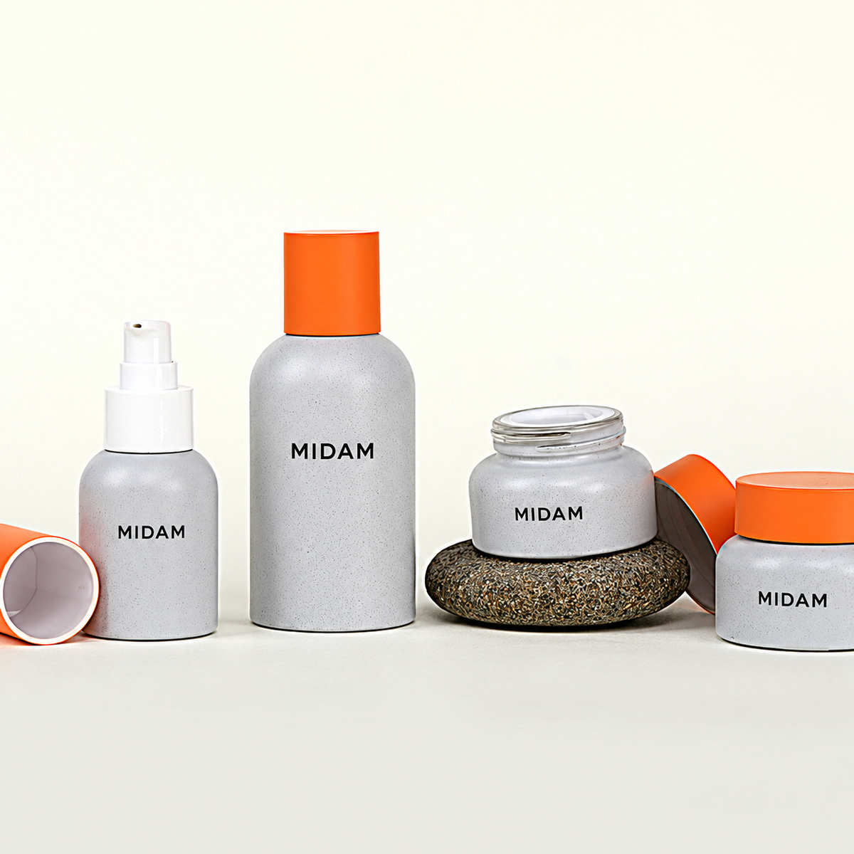 MB-0512 유리 스톤 텍스처 스킨케어 세트 용기 40ml / 120ml / 30g / 50g