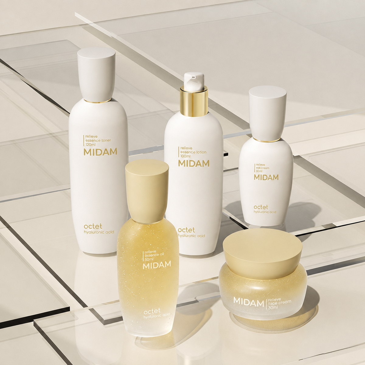 MB-0269 그라데이션 유리 스킨케어 용기 세트 50g/30ml/50ml/100ml/120ml