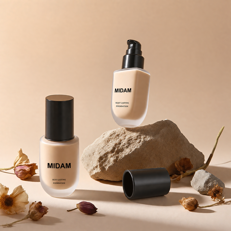 MB-0840 블랙 캡 라운드 사각 유리 파운데이션 용기 30ml