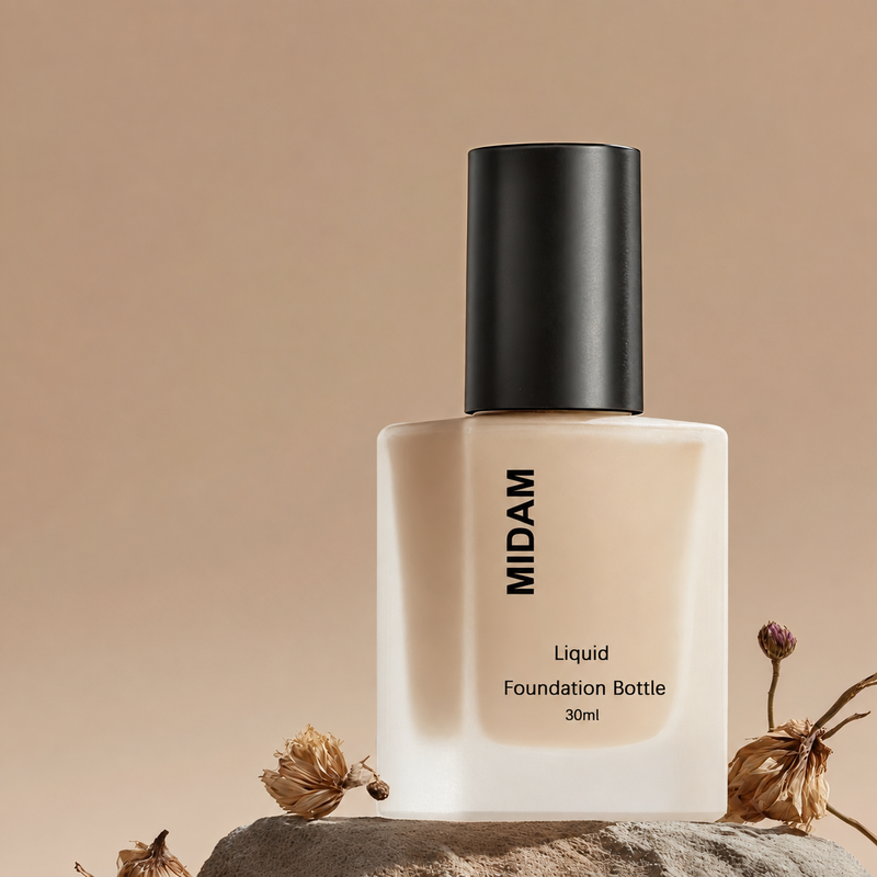 MB-0843 라운드 캡 사각 유리 파운데이션 용기 30ml