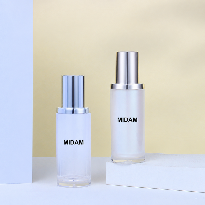 MB-0845 AS/PETG 실버 캡 라운드 이중 용기 30ml