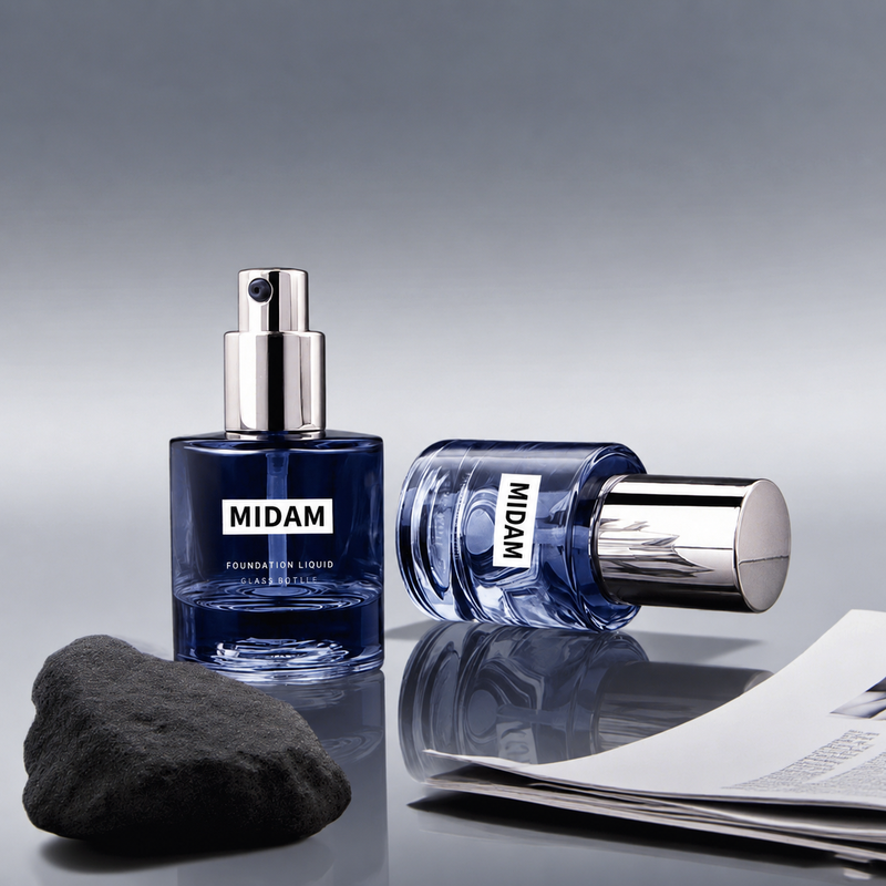 MB-0859 메탈 캡 라운드 유리 파운데이션 용기 30ml